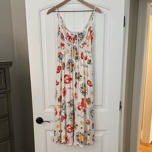 Blu Pepper White Dress with Red and Blue Accents